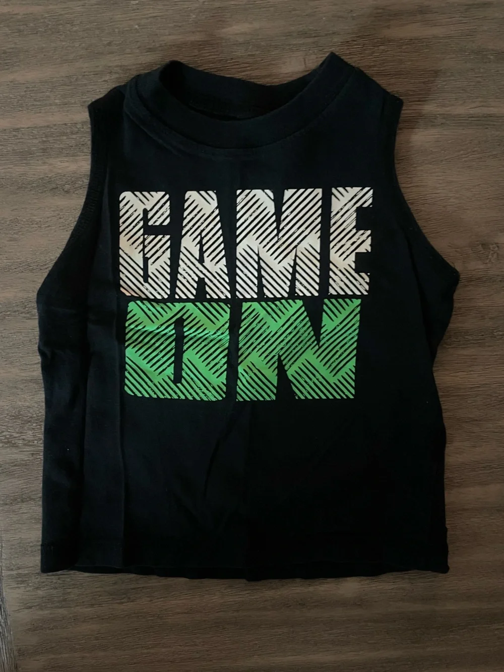 Carter's Navy Tank Top with White & Green 'GAME ON' Graphic